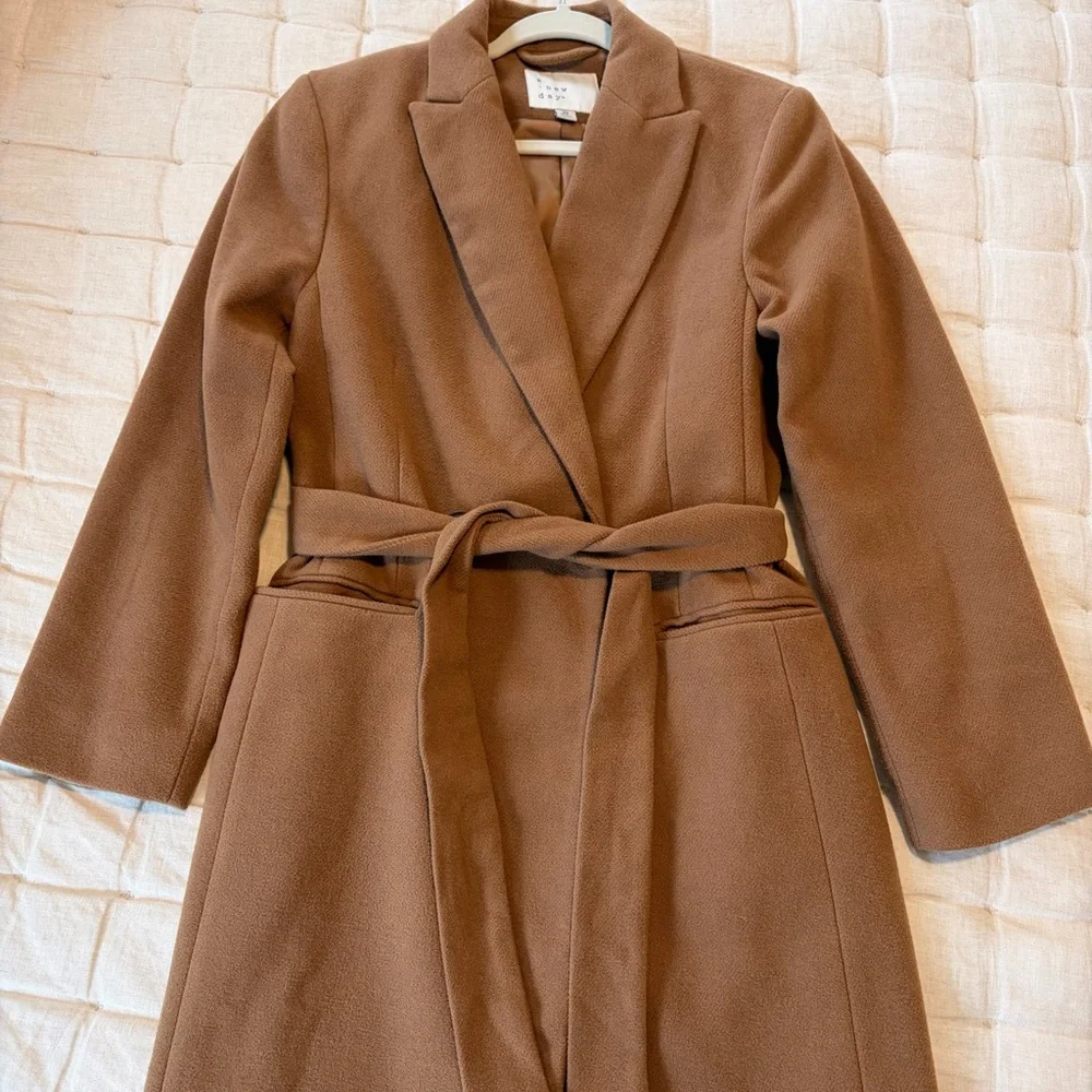 {a new day} Women's Tan Belted Coat - Picture 4 of 11